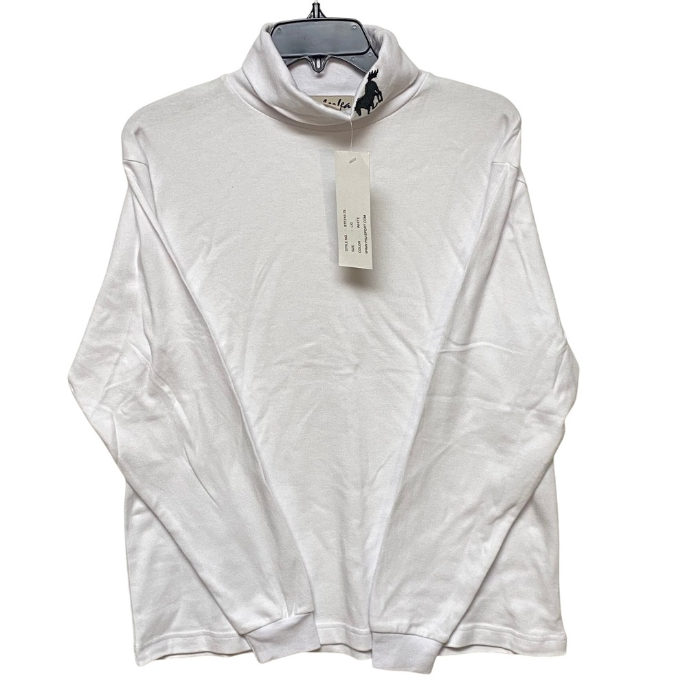 Timberlea Womens White Long‎ Sleeve Turtleneck Top Size L  NWt